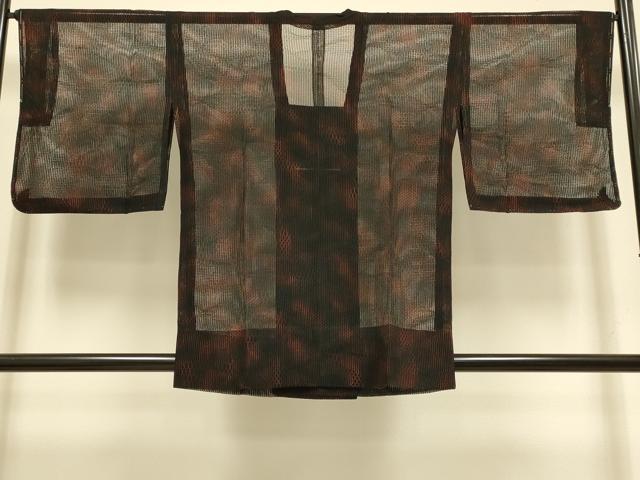 平和屋着物▽道行コート スリーシーズン 春夏秋 塵除け 霞文 正絹 逸品 未使用 DABI4301du