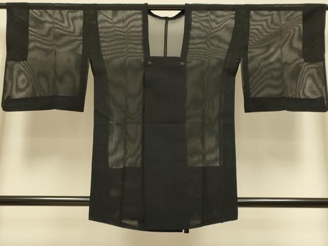 平和屋着物▽道行コート スリーシーズン 春夏秋 塵除け 黒地 正絹 逸品 DABI4305du