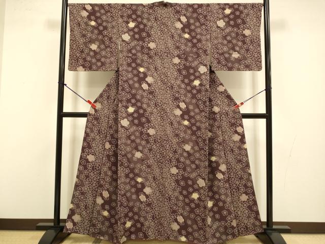 平和屋着物●上質な小紋 舞梅文 金彩 正絹 逸品 DABI4309du