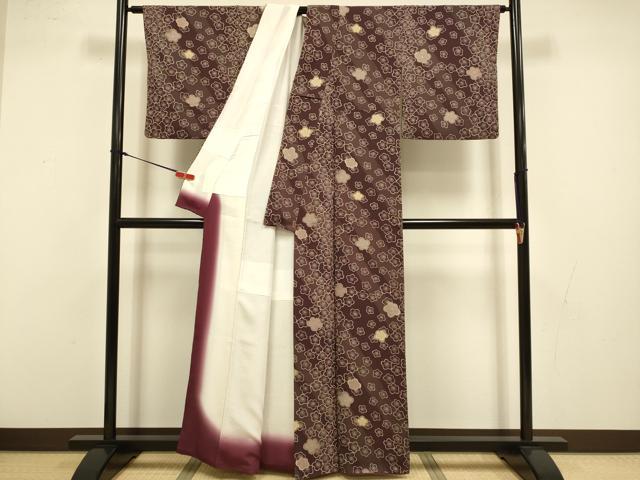 平和屋着物●上質な小紋 舞梅文 金彩 正絹 逸品 DABI4309du