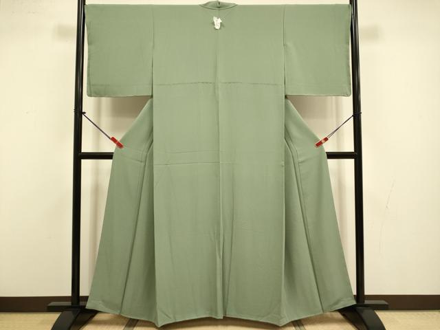 平和屋着物●上質な色無地 山鳩色 正絹 逸品 未使用 DABI4316du