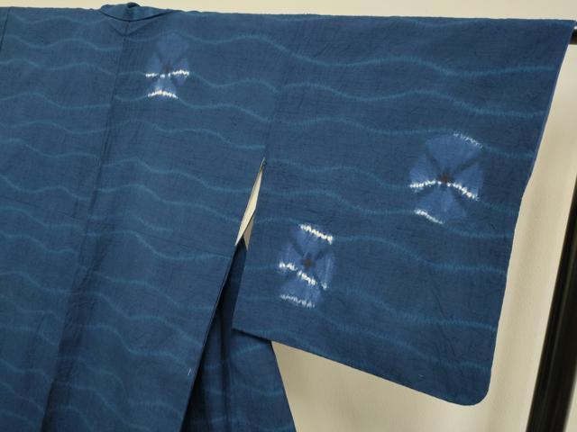 平和屋着物●訪問着 紬地 絞り 舞花文 正絹 逸品 DABI4320du