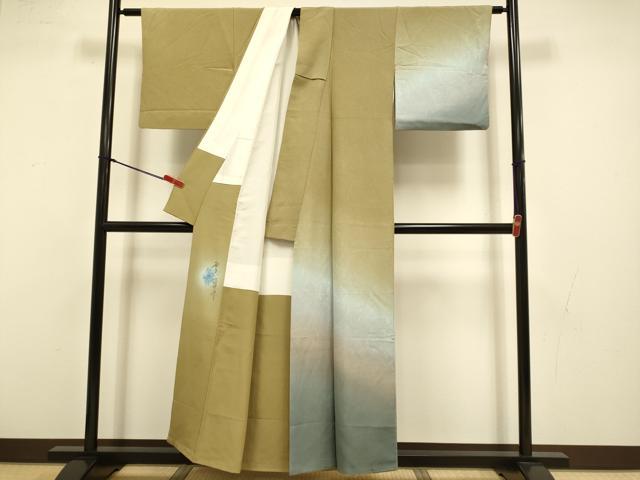 平和屋着物●訪問着 作家物 墨流し模様染 暈し染め 正絹 逸品 DABI4323du