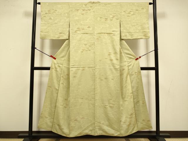 平和屋着物●上質な小紋 松文 地紋起こし 正絹 逸品 DABI4326du
