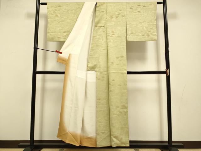 平和屋着物●上質な小紋 松文 地紋起こし 正絹 逸品 DABI4326du