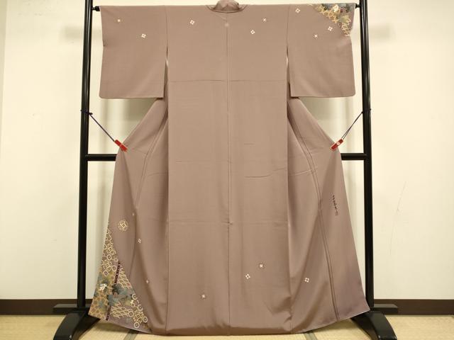 平和屋着物●世界的友禅作家 千地泰弘 訪問着 吉祥花文 金彩 正絹 逸品 DABI4329du
