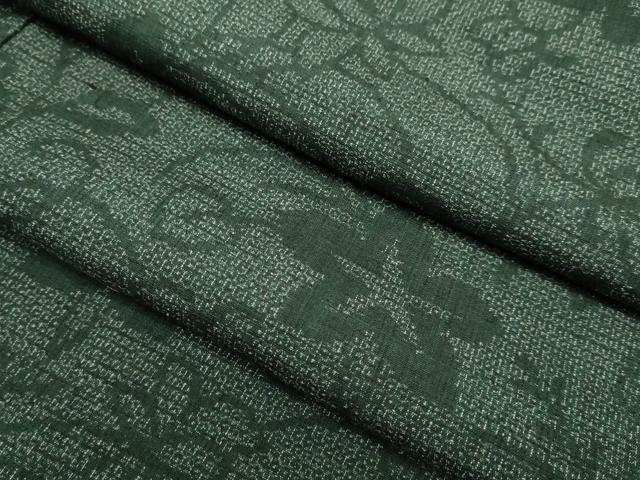 平和屋着物●結城紬 100亀甲 草花文 正絹 逸品 DABI4331du