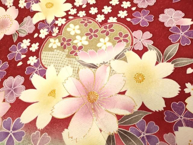 平和屋着物●豪華振袖 舞花文 暈し染め 金彩 金通し地 正絹 逸品 DABI4337du
