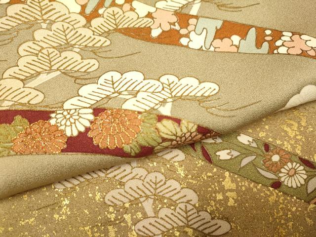 平和屋着物●豪華色留袖 駒刺繍 宝尽くし松文 金彩 正絹 逸品 DABI4338du