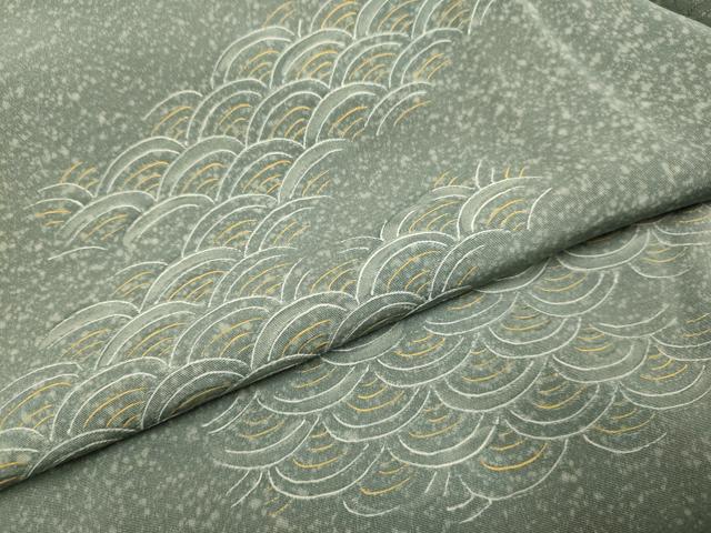 平和屋着物●上質な小紋 青海波 地紋起こし 正絹 逸品 DABI4340du