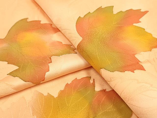 平和屋着物●上質な小紋 草葉文 暈し染め 地紋起こし 正絹 逸品 DABI4343du