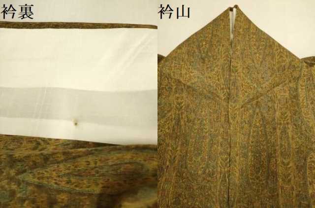 平和屋着物▽上質な小紋 単衣 更紗花文 正絹 逸品 DABI4353du