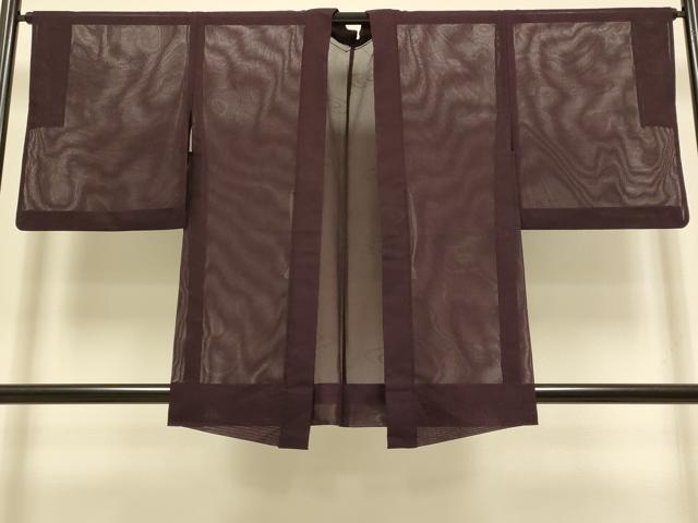 平和屋着物▽羽織 スリーシーズン 春夏秋 塵除け 流水文 濃い紫鳶色 正絹 逸品 DABI4373du