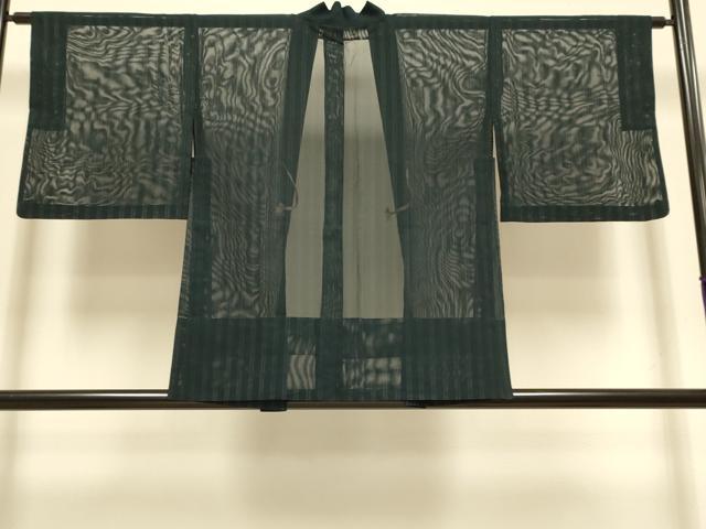 平和屋着物▽羽織 スリーシーズン 春夏秋 塵除け 二重紗 縞 正絹 逸品 DABI4374du