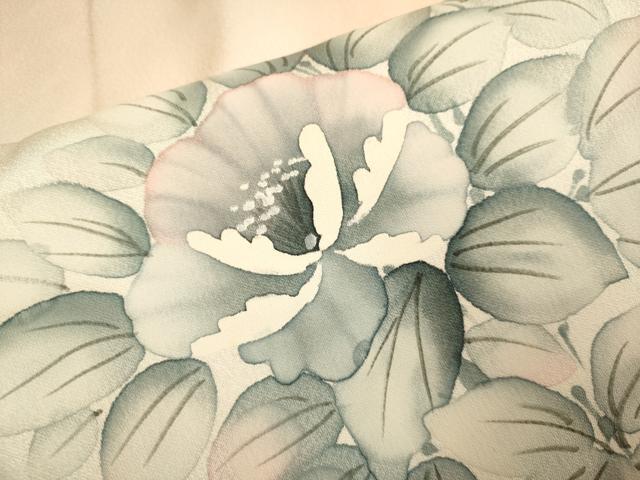 平和屋着物▽訪問着 単衣 手描き 草花文 暈し染め 正絹 逸品 DABI4375du