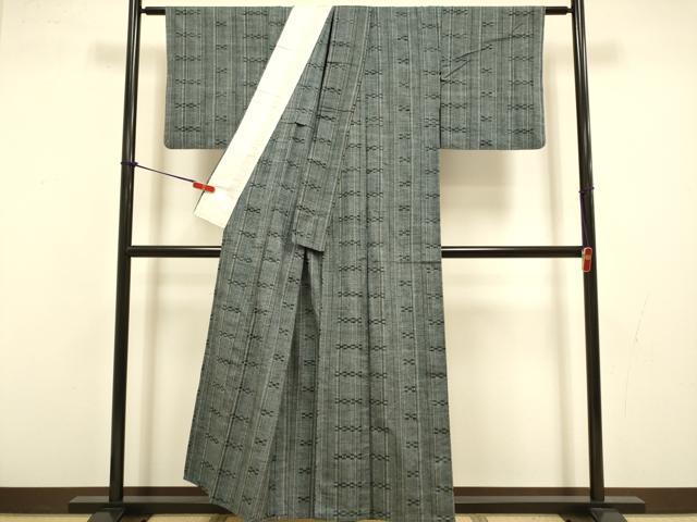 平和屋着物▽上質な紬 単衣 間道 正絹 逸品 DABI4378du