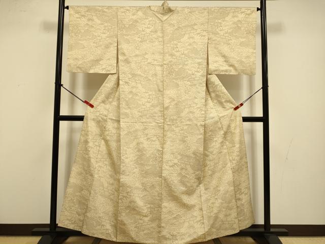 平和屋着物▽本場大島紬 単衣 7マルキ 風景笹松文 正絹 逸品 DABI4379du