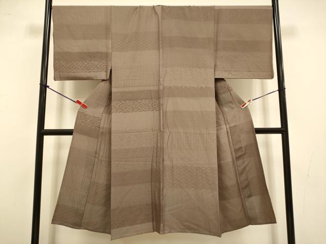 平和屋着物▽男性 江戸小紋 風通お召 単衣 百柄 正絹 逸品 DABI4394du