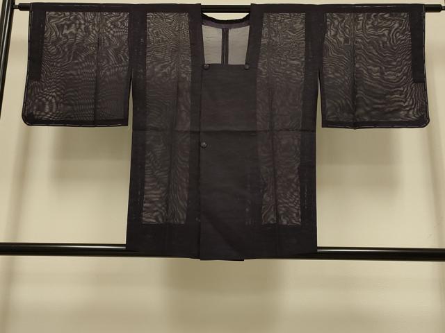 平和屋着物▽道行コート スリーシーズン 春夏秋 塵除け 吹き寄せ文 濃い滅紫色 正絹 逸品 未使用 DABI4410du