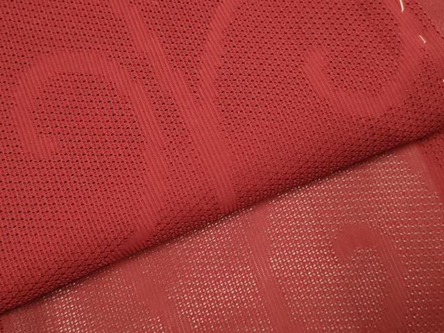 平和屋着物▽道行コート スリーシーズン 春夏秋 塵除け 唐草文 ボルドー色 正絹 逸品 DABI4413du
