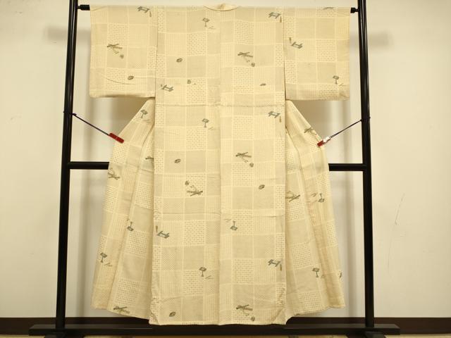 平和屋着物▽上質な小紋 単衣 吉祥文 正絹 逸品 DABI4431du