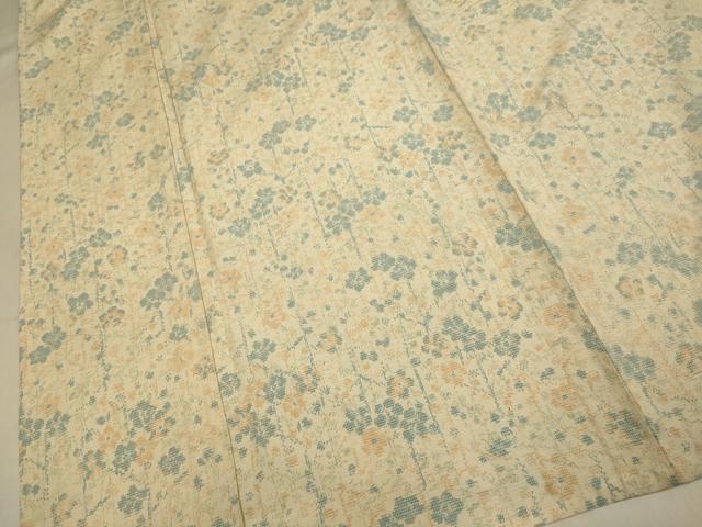 平和屋着物▽上質な紬 単衣 枝梅文 正絹 逸品 DABI4437du