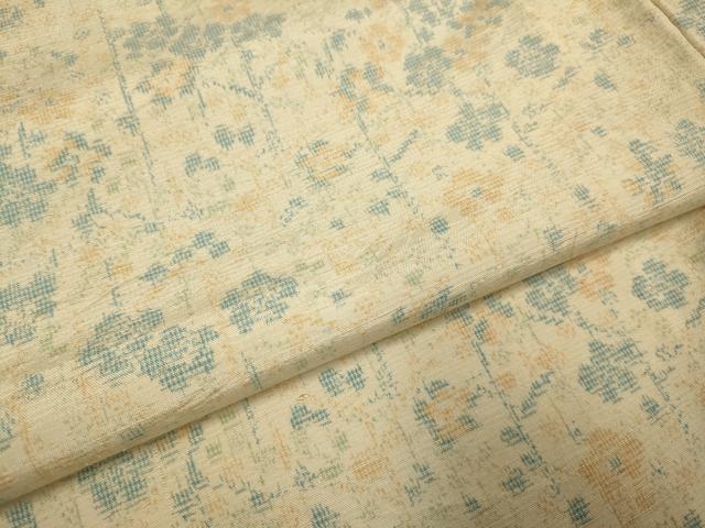 平和屋着物▽上質な紬 単衣 枝梅文 正絹 逸品 DABI4437du