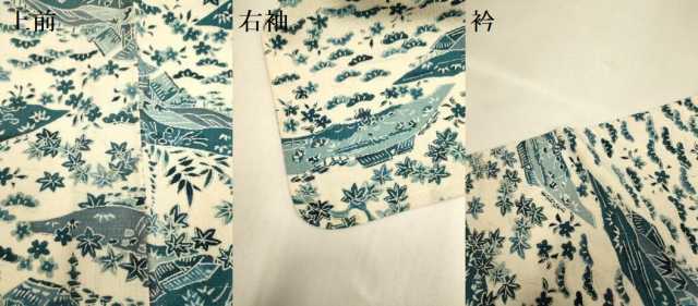 平和屋着物▽上質な小紋 単衣 紬地 風景花文 正絹 逸品 未使用 DABI4444du