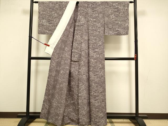 平和屋着物▽上質な小紋 単衣 風景文 正絹 逸品 DABI4447du