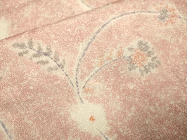 平和屋着物▽上質な小紋 単衣 草花文 地紋起こし 正絹 逸品 DABI4458du