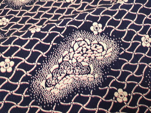 平和屋着物▽上質な小紋 単衣 梅松文 正絹 逸品 DABI4461du