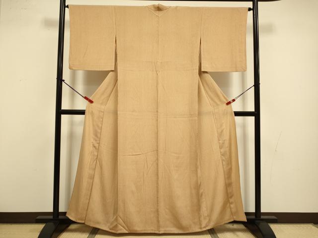 平和屋着物▽江戸小紋 単衣 変わり縞 正絹 逸品 DABI4462du