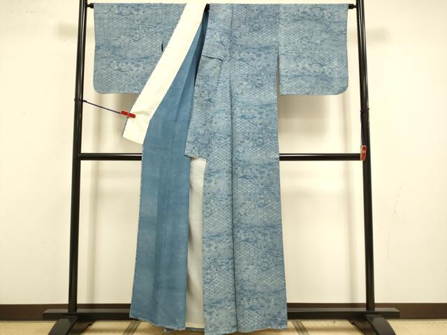 平和屋着物▽上質な小紋 単衣 吉祥花文 正絹 逸品 DABI4472du