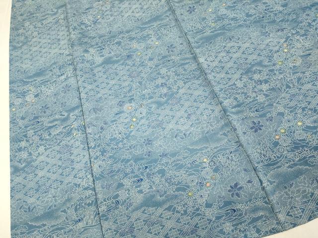 平和屋着物▽上質な小紋 単衣 吉祥花文 正絹 逸品 DABI4472du