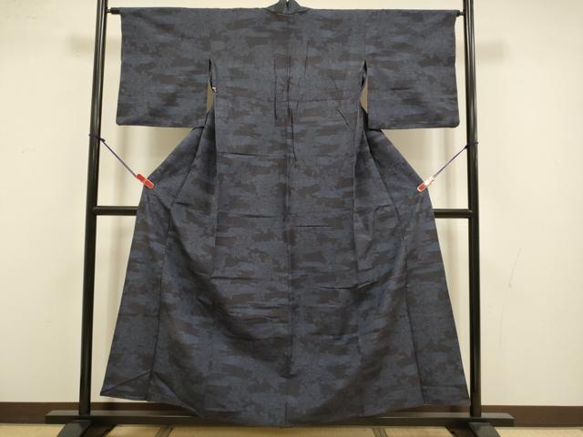 平和屋着物▽結城紬 単衣 草花文 正絹 逸品 DABI4477du