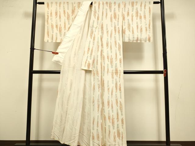 平和屋着物▽上質な小紋 単衣 秋草文 正絹 逸品 DABI4514du