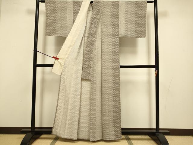 平和屋着物▽上質な小紋 単衣 扇文 正絹 逸品 DABI4516du