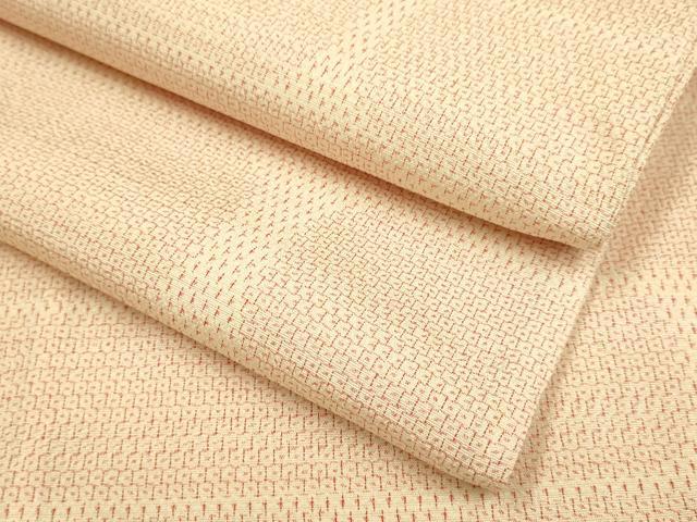 平和屋着物▽本塩沢 単衣 110亀甲 横段文 正絹 逸品 DABI4519du