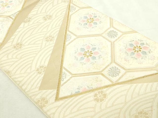 平和屋本店▼六通柄袋帯 唐織 正倉院花文 本金箔24K 正絹 逸品 DABI4535sf