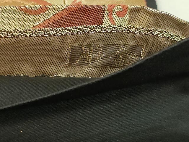 平和屋本店▼六通柄袋帯 象眼二重織 更紗花文 彫金 本金箔 正絹 逸品 DABI4565sf