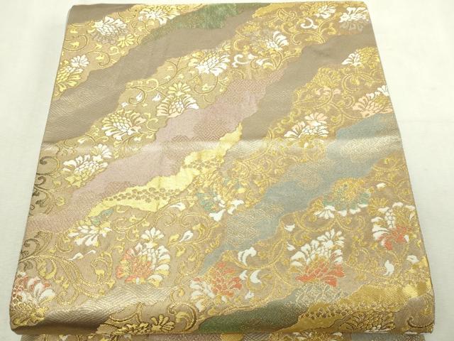 平和屋本店▼六通柄袋帯 更紗花文 本金 正絹 逸品 DABI4569sf
