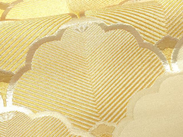 平和屋本店▼六通柄袋帯 松葉青海波文 本金二重箔 正絹 逸品 DABI4587sf