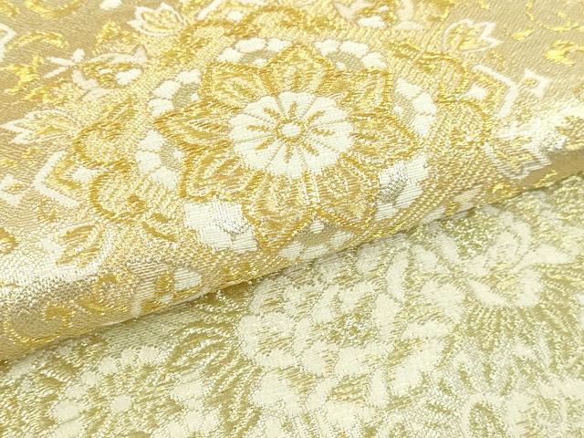 平和屋本店▼六通柄袋帯 正倉院花文 本金重ね箔 正絹 逸品 DABI4603sf