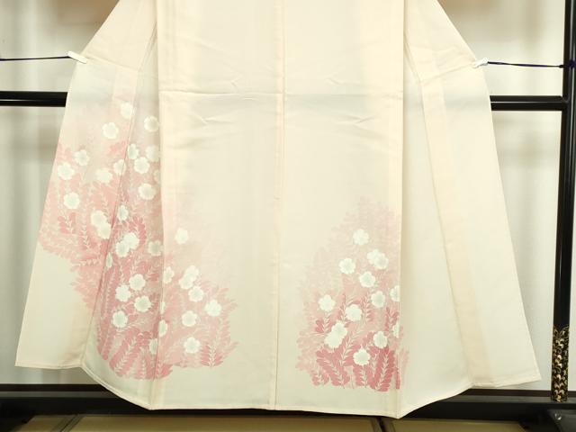 平和屋着物▽訪問着 単衣 枝花文 正絹 逸品 DABI4618sf