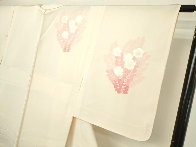 平和屋着物▽訪問着 単衣 枝花文 正絹 逸品 DABI4618sf
