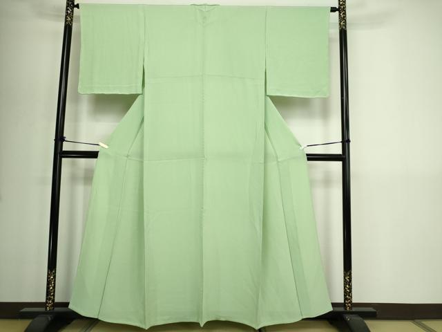 平和屋着物▽上質な色無地 単衣 裏葉柳色 正絹 逸品 DABI4637sf