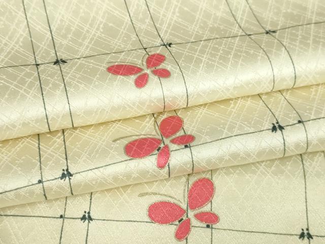 平和屋着物▽上質な小紋 単衣 舞蝶文 正絹 逸品 DABI4640sf