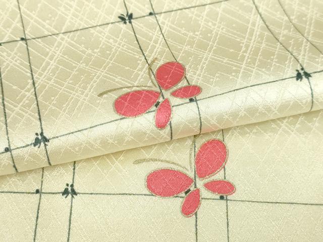 平和屋着物▽上質な小紋 単衣 舞蝶文 正絹 逸品 DABI4640sf