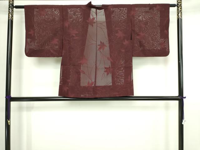 平和屋着物▽羽織 スリーシーズン 春夏秋 塵除け 枝葉文 正絹 逸品 DABI4650sf