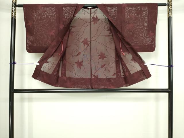 平和屋着物▽羽織 スリーシーズン 春夏秋 塵除け 枝葉文 正絹 逸品 DABI4650sf